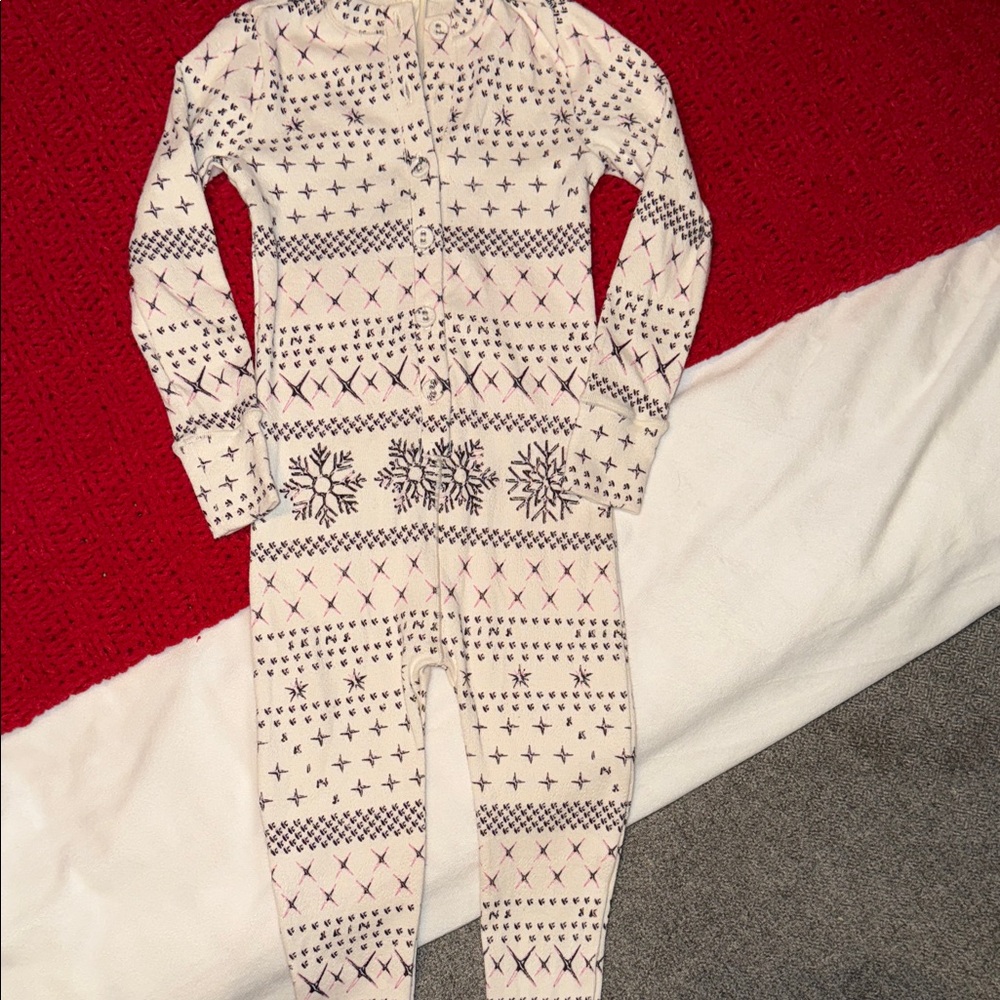 SKIMS Patterned Cream and Pink Onesie